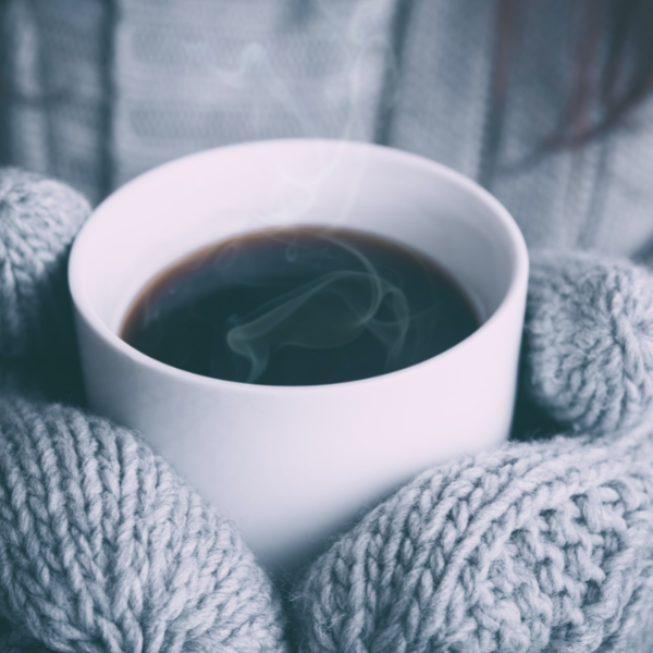 coffee in hands - winter blues